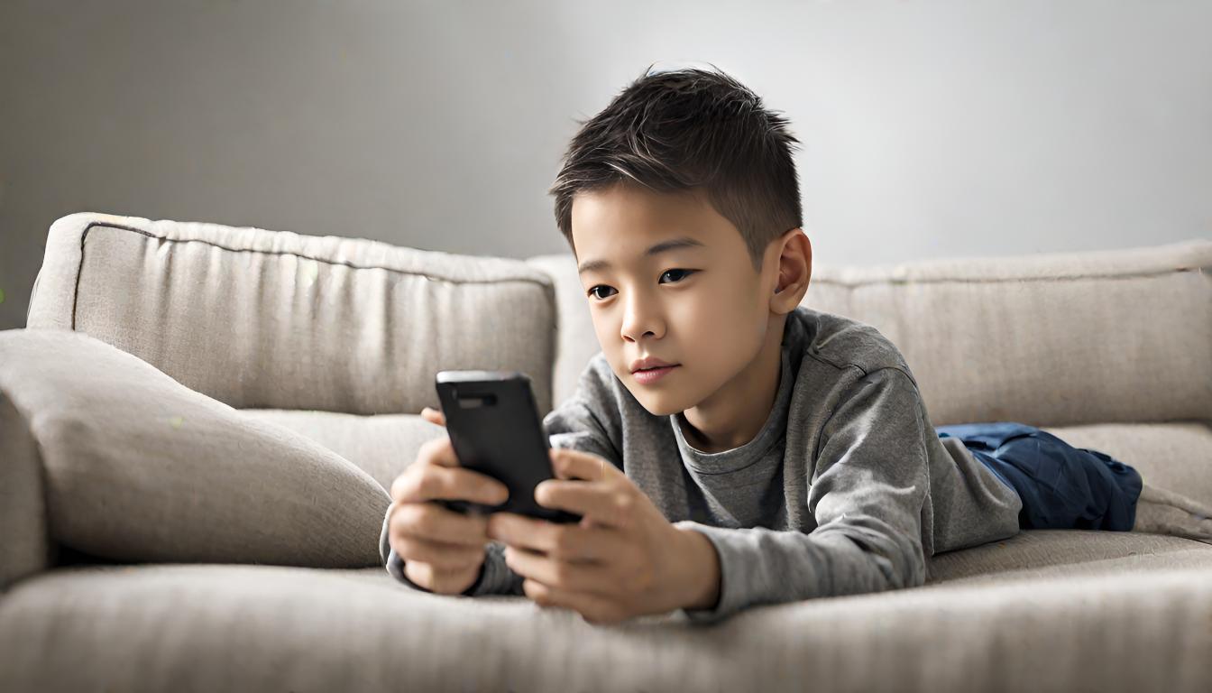 A boy playing game