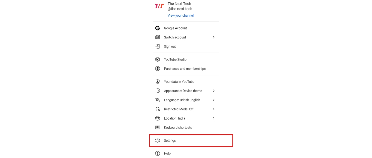 Explore youtube settings