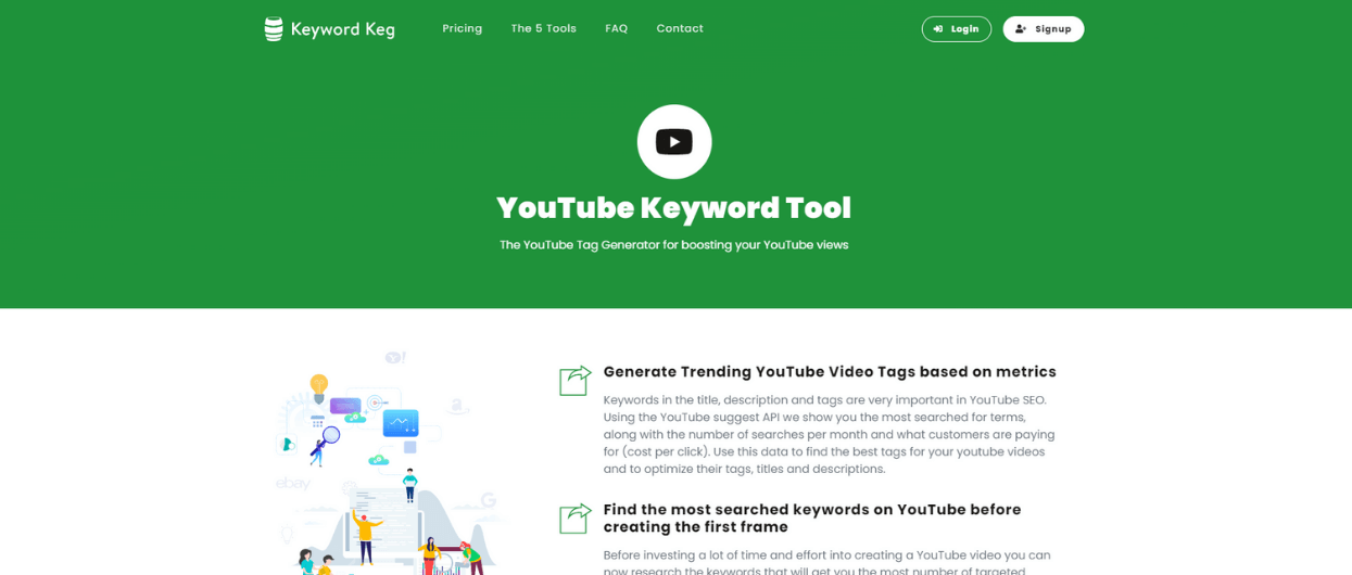 Keyword Keg for youtube keyword tool