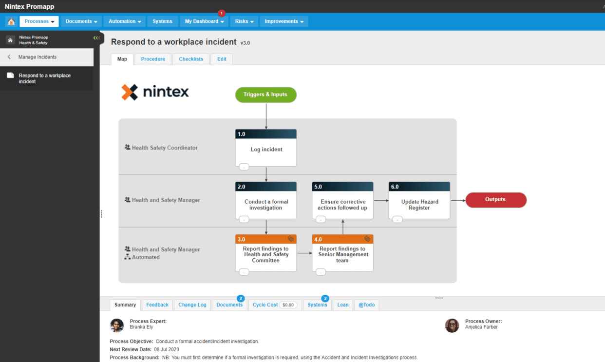 NIntex promapp workflow